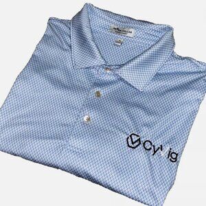 Peter Millar Summer Comfort Performance Golf Polo Men's XL Blue